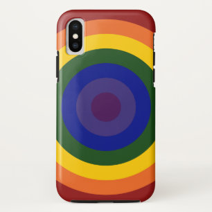 Rainbow Bullseye Geometric Pattern iPhone X Case