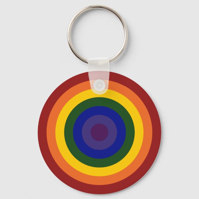 Rainbow Bullseye Keychain (Front)