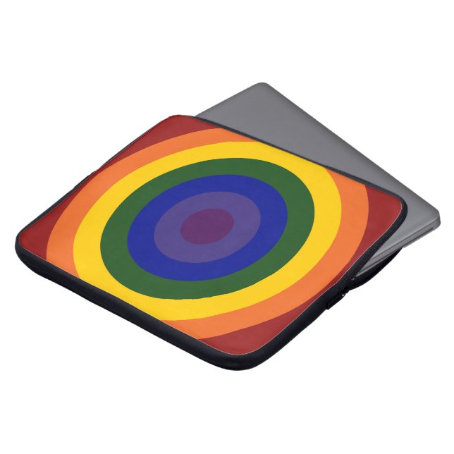 Rainbow Bullseye Laptop Sleeve (Front Top)