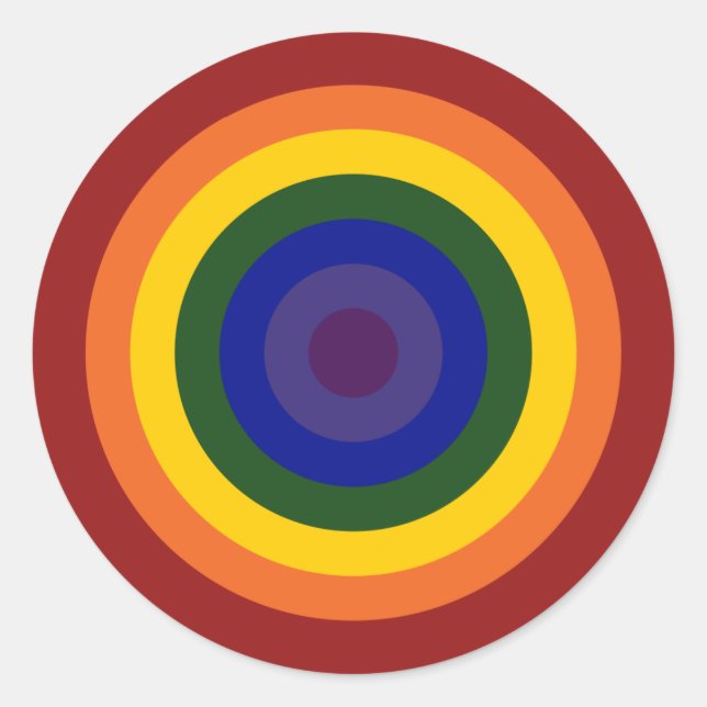 Rainbow Bullseye LGBT Classic Round Sticker (Front)