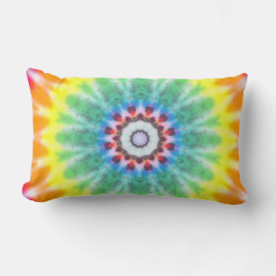 Rainbow bullseye lumbar pillow