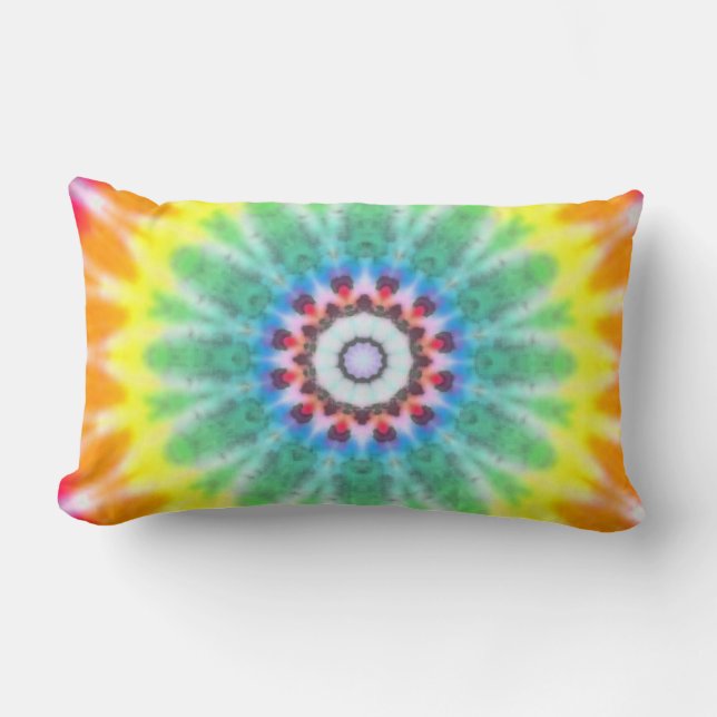 Rainbow bullseye lumbar pillow (Front)