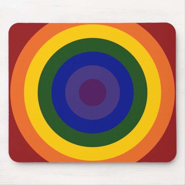 Rainbow Bullseye Mouse Pad (Front)