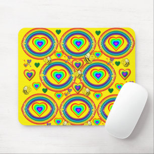 Rainbow Bumblebee Yellow Mouse Pad! Mouse Pad