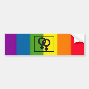 rainbow bumper sticker female signs