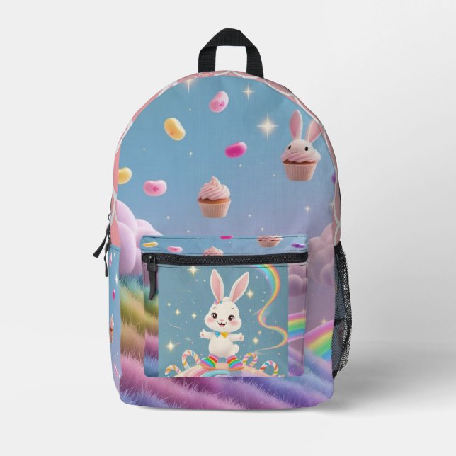 Rainbow Bunny Adventure – Kids Backpack (Front)