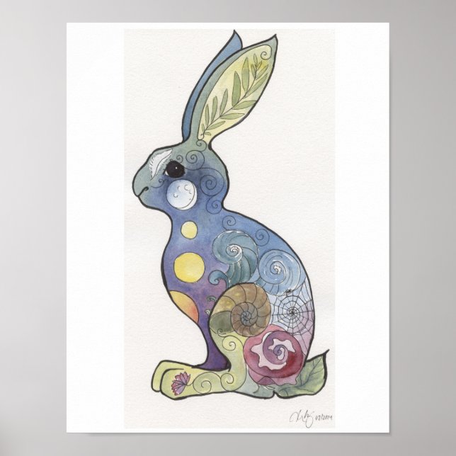 Rainbow Bunny Poster (Front)