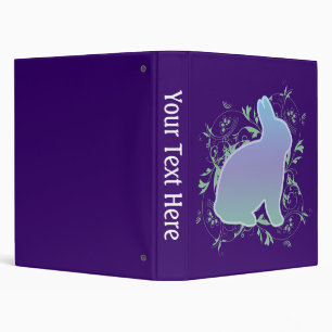 Rainbow bunny & Swirls on Purple Binder