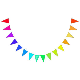Rainbow Bunting   You Customize Text   LOVE Flags
