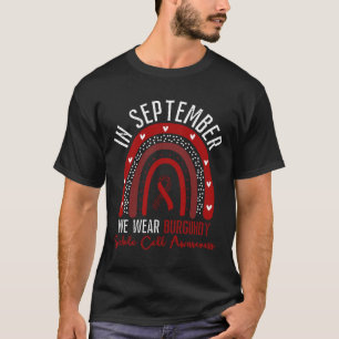 Rainbow Burgundy Ribbon Sickle Cell Awareness Supp T-Shirt