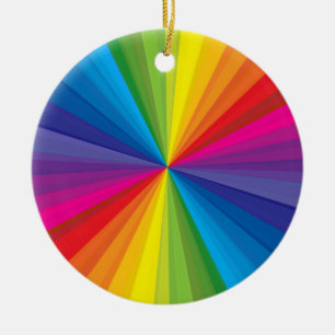 Rainbow Burst Ceramic Ornament