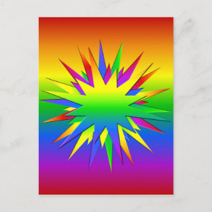 Rainbow Burst postcard, customize Postcard