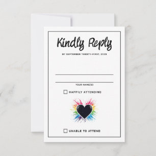 Rainbow Burst RSVP Card