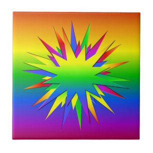 Rainbow Burst tile, customize Tile
