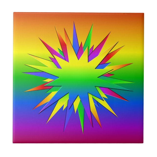 Rainbow Burst tile, customize Tile (Front)