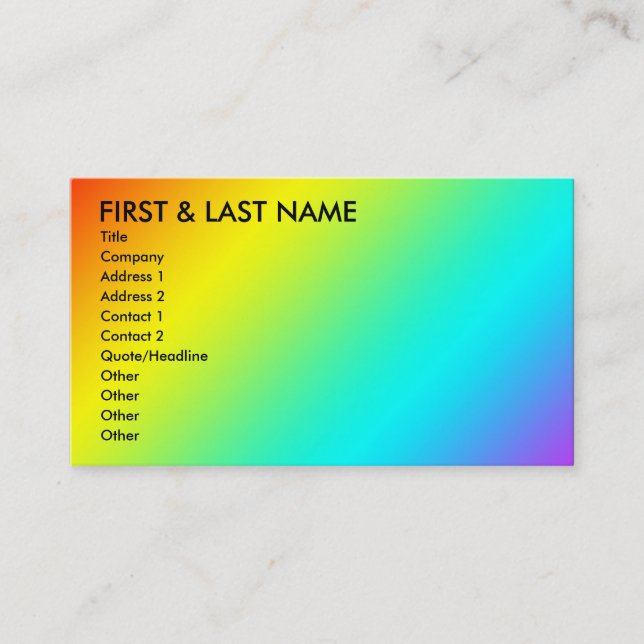 rainbow business card. M. Card (Front)