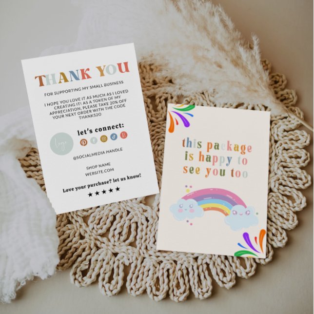 Rainbow Business Carte de remerciements imprimable (Créateur téléchargé)