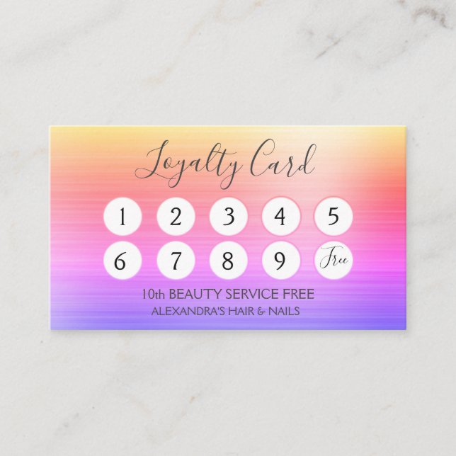 Rainbow Business Foil Loyalty Punch (Front)