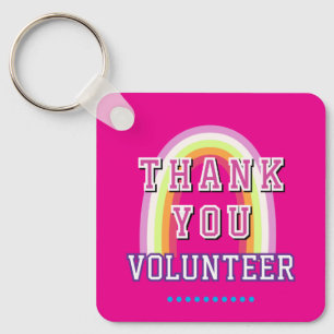Rainbow Business Volunteer Hot Pink Keychain
