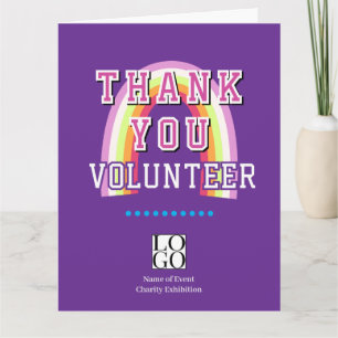Rainbow Business Volunteer Purple Thank You Card