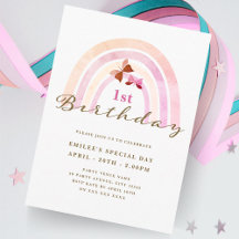 Rainbow Butterflies Birthday Party Pastel Pinks