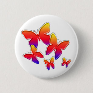 Rainbow Butterflies Button