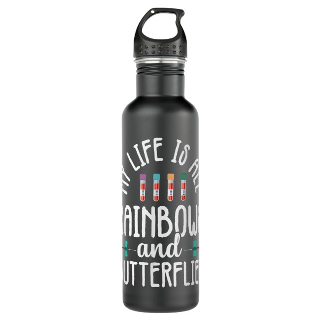 Rainbow Butterflies Phlebotomist Phlebotomy techni 710 Ml Water Bottle (Front)