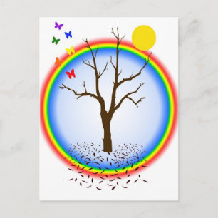 Rainbow Butterflies Postcard