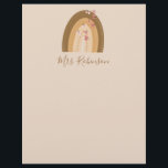 Rainbow Butterflies Script Teachers Name     Letterhead<br><div class="desc">Personalized Teachers Name Stationery with Rainbow and Butterflies</div>