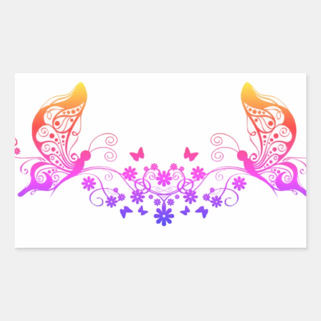 Rainbow Butterflies Sticker (Front)