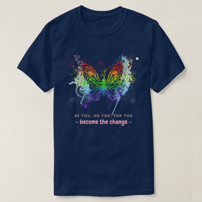 Rainbow Butterfly 4 1 T-Shirt (Design Front)