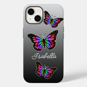 Rainbow Butterfly and Your Name Personalized    Case-Mate iPhone 14 Case