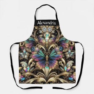 Rainbow Butterfly Art Deco Apron