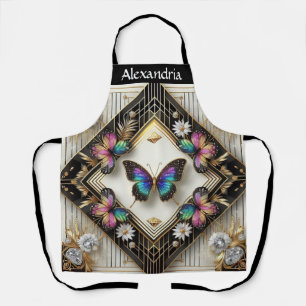Rainbow Butterfly Art Deco Art Nouveau Apron