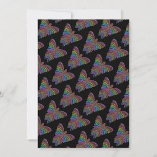 Rainbow Butterfly (black pattern) - Greeting Card
