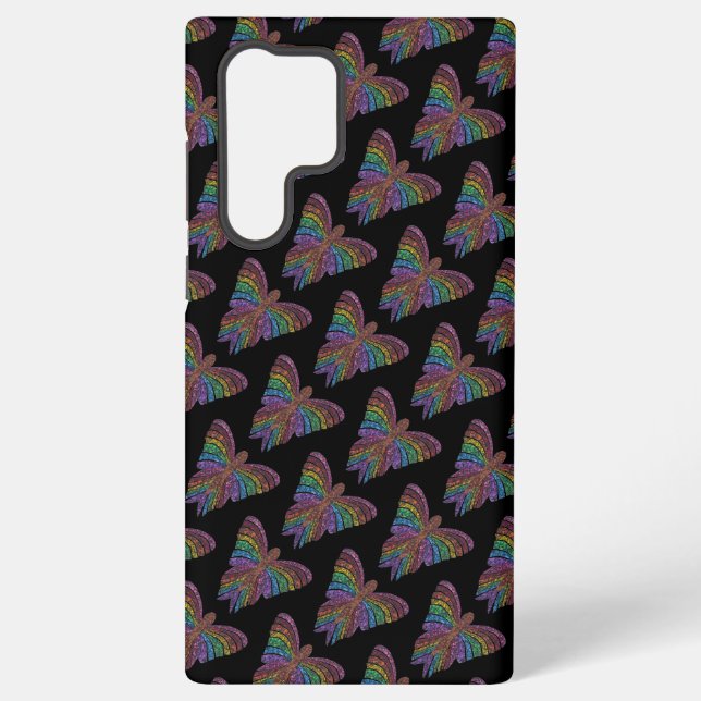Rainbow Butterfly (black) - Samsung Case (Back)
