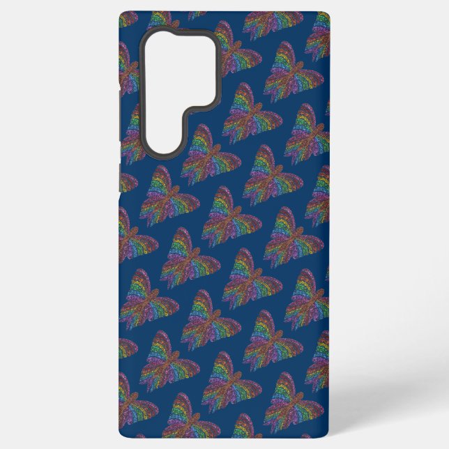 Rainbow Butterfly (blue) - Samsung Case (Back)
