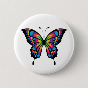 rainbow butterfly button