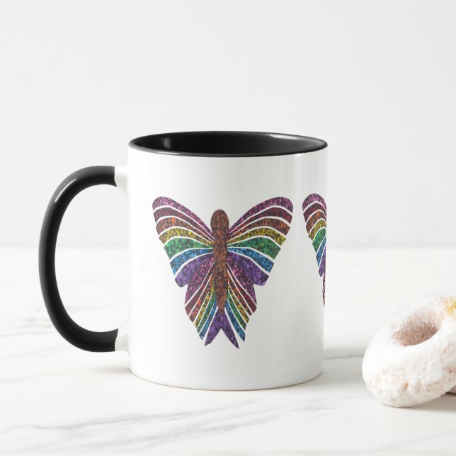Rainbow Butterfly - Combo Mug (11oz) (With Donut)