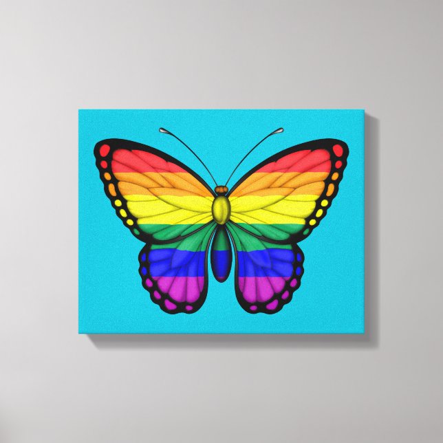 Rainbow Butterfly Gay Pride Flag Canvas Print (Front)