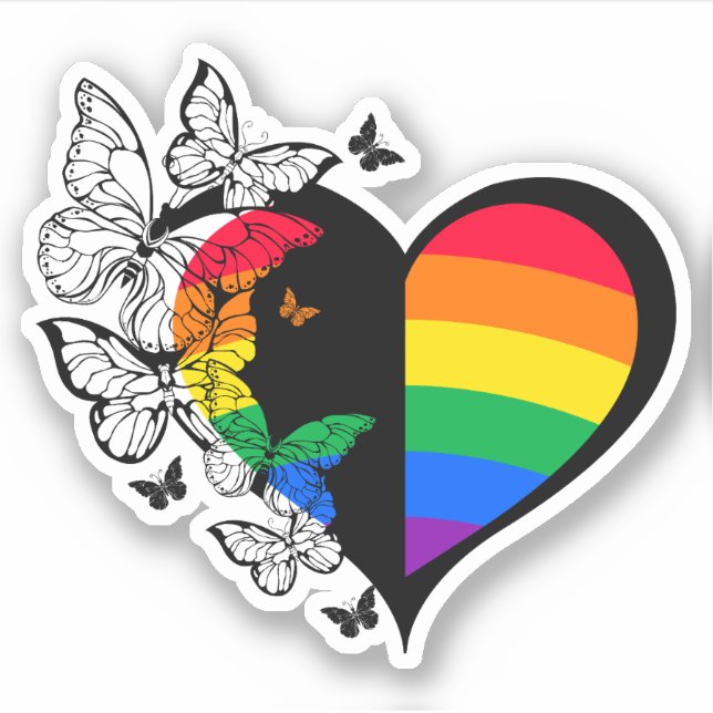 Rainbow butterfly heart (Front)