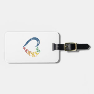 Rainbow Butterfly Heart Vintage Engraving Design_1 Luggage Tag