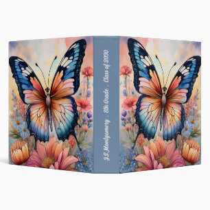 Rainbow Butterfly in a Flower Garden Binder