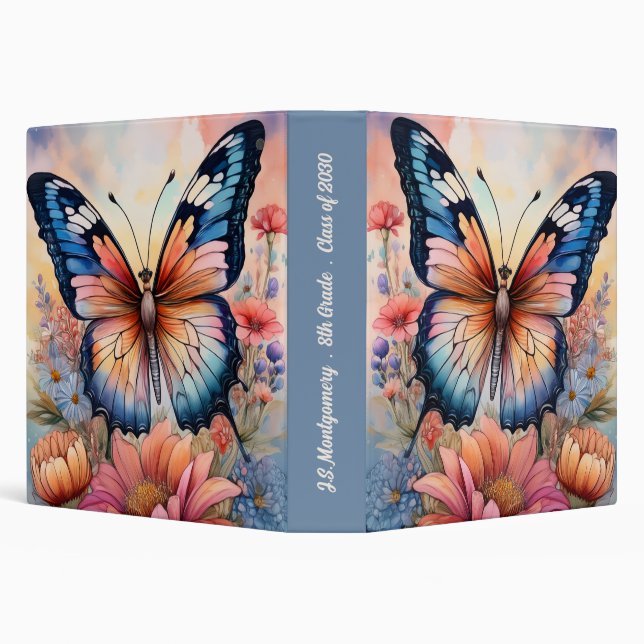 Rainbow Butterfly in a Flower Garden Binder (Background)
