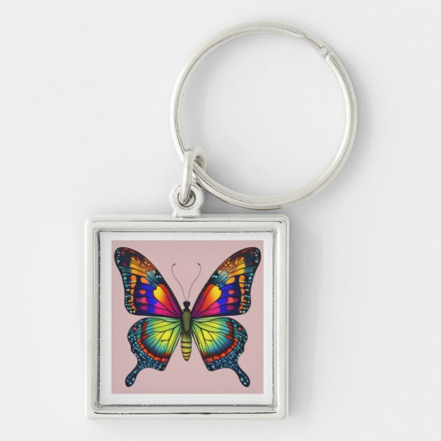Rainbow butterfly keychain (Front)