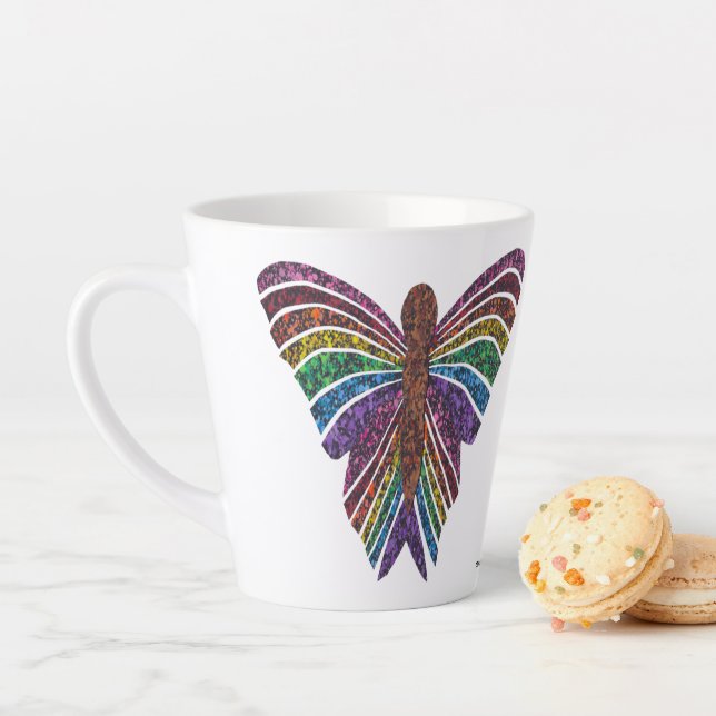 Rainbow Butterfly - Latte Mug (12oz) (In Situ)