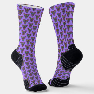 Rainbow Butterfly (light blue) - Athletic Socks