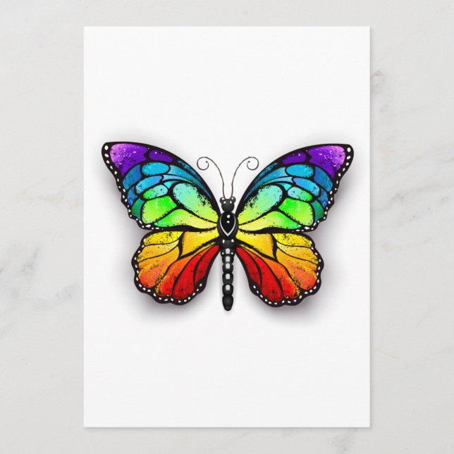 Rainbow butterfly Monarch Advice Card (Front)