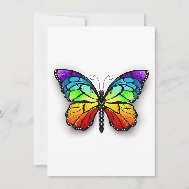 Rainbow butterfly Monarch Announcement (Front)