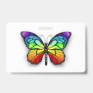 Rainbow butterfly Monarch Badge